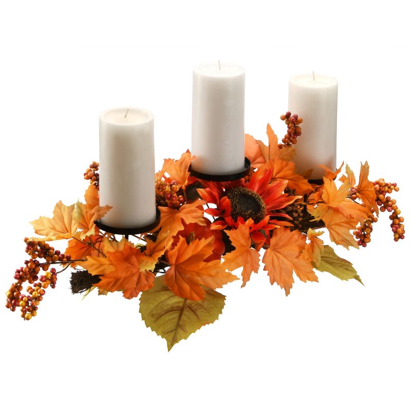 24" Fall Candle Holder Centerpiece - National Tree Company, 5 of 7