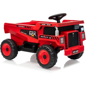 12V Ride On Dump Truck for Kids, with Remote Control, Construction Vehicles with Dump Bed & Shovel, Music, Headlights - 1 of 4