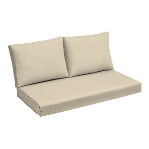 ARDEN Outdoor Loveseat Cushion Set, 48 x 24, Water repellent, Fade Resistant, Cushion Set for Couch, Bench, and Swing 48 x 24, Tan Leala - 1 of 4