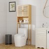 Coucheta Bamboo Bathroom Cabinet - Freestanding Over-The-Toilet Storage with Adjustable Shelf and Doors, Space-Saving Rack for Bathroom - 2 of 4
