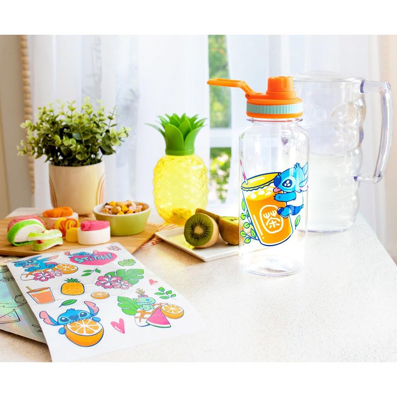 Silver Buffalo Disney Lilo & Stitch Bubble Tea Plastic Water Bottle and Decal Sticker Set, 4 of 7