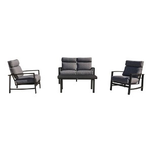 Courtyard Casual Santorini 4 pc Loveseat Seating Group  Includes:  One Loveseat, Two Club Chairs and One Coffee Table - 1 of 2