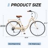 SEVOBAL Bicycles 24 Inch Ladies Bike Shimano 7 Speed Steel Frame City Style V Brakes for Commuting and Leisure, Beige, 62.2"*23.62"*40.16" - 3 of 4
