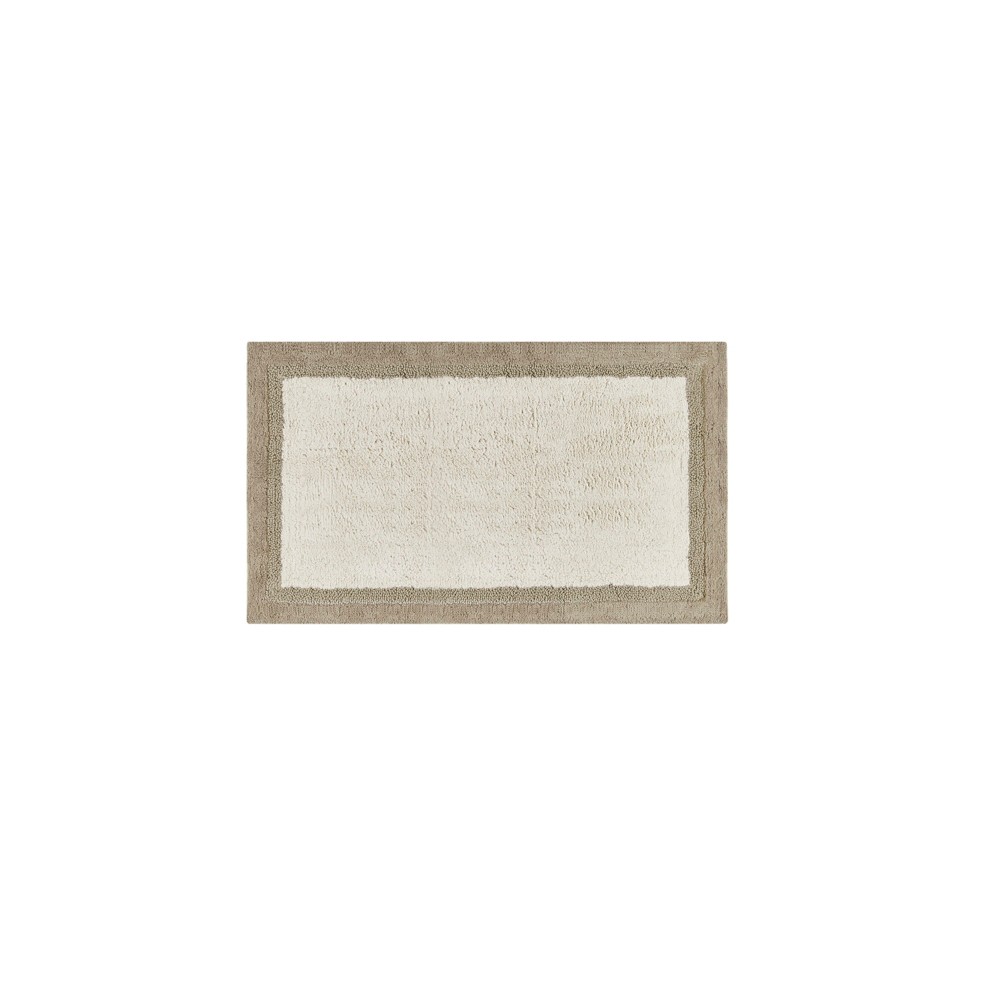 27inx45in Salem Border Bath Rug Taupe
