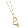 Pompeii3 1/10Ct Sideways Diamond Heart Pendant Necklace in White, Yellow, or Rose Gold - 2 of 3