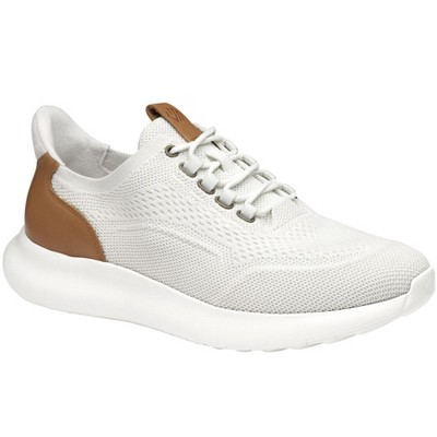 Johnston & Murphy Men’s Amherst 2.0 Knit Plain Toe Dress Casual Shoe, White Knit, Size 10