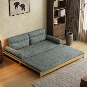Gaoyangjiaju 82.67 Inch Modern Convertible Sofa Bed with Solid Wood Frame and Removable Covers - 1 of 4