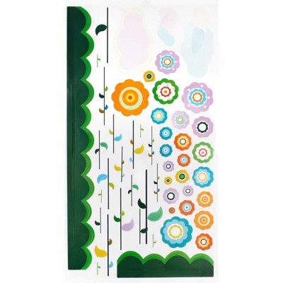 Slickblue Flower Lollipop Wall Decals Sweet Floral and Lollipop Vinyl Stickers for Playful Home Decor 13x23.5 inch