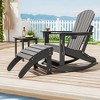 Ottoman for Adirondack Chair, HDPE Adirondack Ottoman Footrest, Weather Resistance Outdoor Footstool for Outside Porch Pool Lawn Backyard - 2 of 4