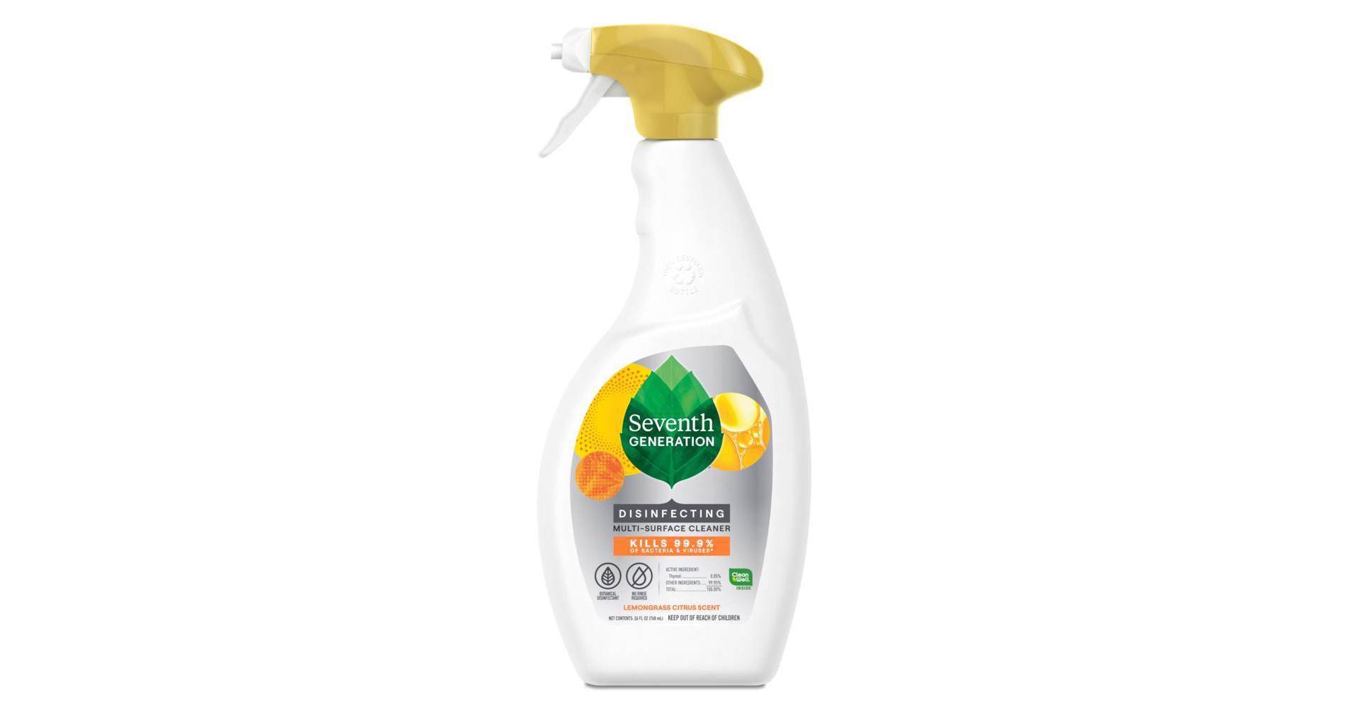 Seventh Generation Lemongrass Citrus Disinfecting Multi-Surface Cleaner - 26oz