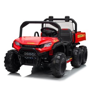 24V 4WD Electric Dump Truck for Kids, 2-Seater Ride-on Toy with Parent Remote Control - 1 of 4