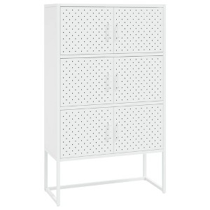 vidaXL Highboard White Steel Medium Highboard Cabinet Rectangular - 31.5" x 13.8" x 53.1" - 1 of 4