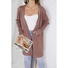 BLUEMING Womens Long Cardigan Slim Fit Open Front Sweater Ribbed Cuff Coat Knit Outwear Long Cardigan Shirts - 3 of 4