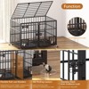 Dog Crates for Large and Medium Dogs, Upgraded 4 Lockable Wheels, Metal Open Top , Removable Wheels Tray Floor Grid Dividers Feeding Bowl - 4 of 4