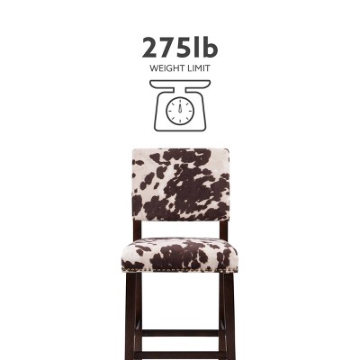 Corey Udder Madness Cow Print Bar Stool with Antique Bronze Trim