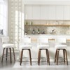 Bekrvio 26" Faux Leather Swivel Bar Stools Set of 1/2/3/4,Mid Century Modern Counter Chairs with Wood Legs and Curved Back for Kitchen Island - 3 of 4