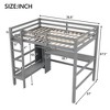 Sapphtopaz Wood Full Size Loft Bed with Multifunction Shelves&Desk, Space-Saving Bed Frame with Ladder&Guardrail, Full Loft Bed for Teens&Kids - 4 of 4