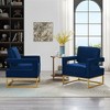 Velvet Accent Chair, Sofa Chair With Open Armrests, Metal Base, High Density Foam Modern Upholstered Sofa Chair For Living Room, Office, Waiting Room - 4 of 4