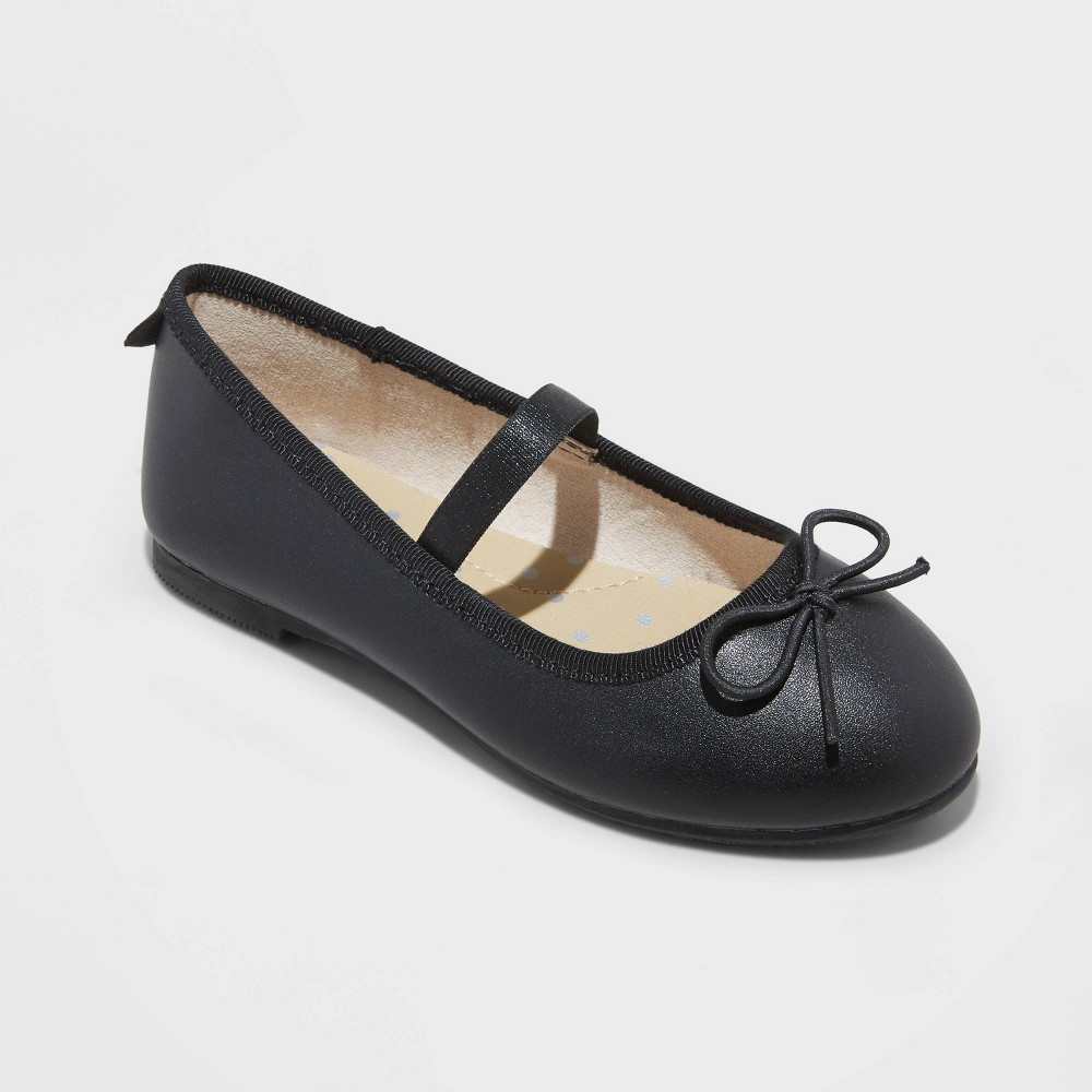 Toddler Girls' Nora Slip-On Ballet Flats - Cat & Jack™ Black 7T
