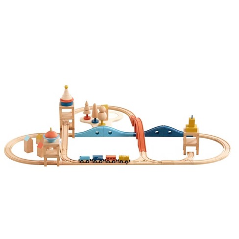 Wooden Train Set 12 Pcs – Wooden Track Train Toys For Toddlers