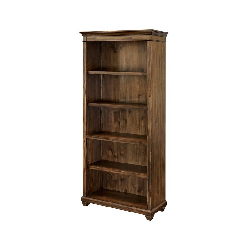 74&#34; Porter Traditional Wood Bookcase With Doors Brown - Martin Furniture, 4 of 14