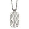Chisel Stainless Steel Polished Diamond-cut Dog Tag on a Cable Chain Necklace 24" - 2 of 4