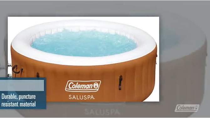 Bestway Coleman Miami AirJet Person Inflatable Hot Tub Round Portable Outdoor Spa with AirJets and EnergySense Energy Saving Cover, 2 of 8, play video