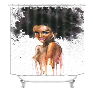 Sexy Black Women Shower Curtains for Bathroom Waterproof Fabric Bath Curtain Durable Soft Stylish Bathroom Decor 72x72 Inch - 1 of 1