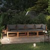 vidaXL Solid Acacia Wood 4-Seater Patio Sofa w/Cushions - Outdoor Garden Seating Set, Dark Gray, Modular Design - 2 of 4