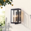 LLHZSY Modern 3-Light Outdoor Wall Lights Fixture with Glass Shade-14 1/5" Lantern for Post Porch Yard Patio - 2 of 4