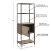 TOAOTBNBO 3 Tier Display Bookcase with Storage Cabinet, Narrow Bookshelves with Metal Handle, Tall Book Shelf for Home Office, Gray - 3 of 4