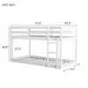 RISOKEYS Twin over Twin Floor Bunk Bed - Solid Rubber Wooden Bunk Bed with Ladder, Upper & Bottom Bed Platforms with Strengthened Slats - 3 of 4