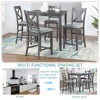5-Piece Dining Set with Wooden Square Table and 4 Chairs - 4 of 4