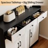 42.5'' Elegant Kitchen Storage Cabinet, Sideboard Buffet Cabinet with Adjustable Shelves - Black&White Matching Furniture Style - 2 of 4