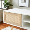 55" Rattan TV Cabinet with Double Sliding Doors, Modern Farmhouse Media Console with Adjustable Shelf and Solid Wood Legs for Living Room - 2 of 4