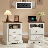 AMERLIFE Farmhouse Nightstand with Charging Station - 2 of 4