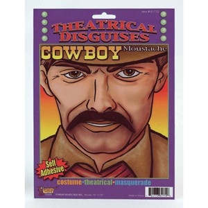Forum Novelties Western Cowboy Costume Black Moustache - 1 of 1
