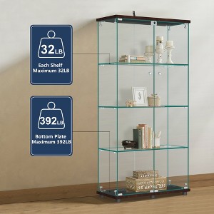 64.5" X 32" Glass Display Cabinet Curio Cabinet with Lock - 1 of 4