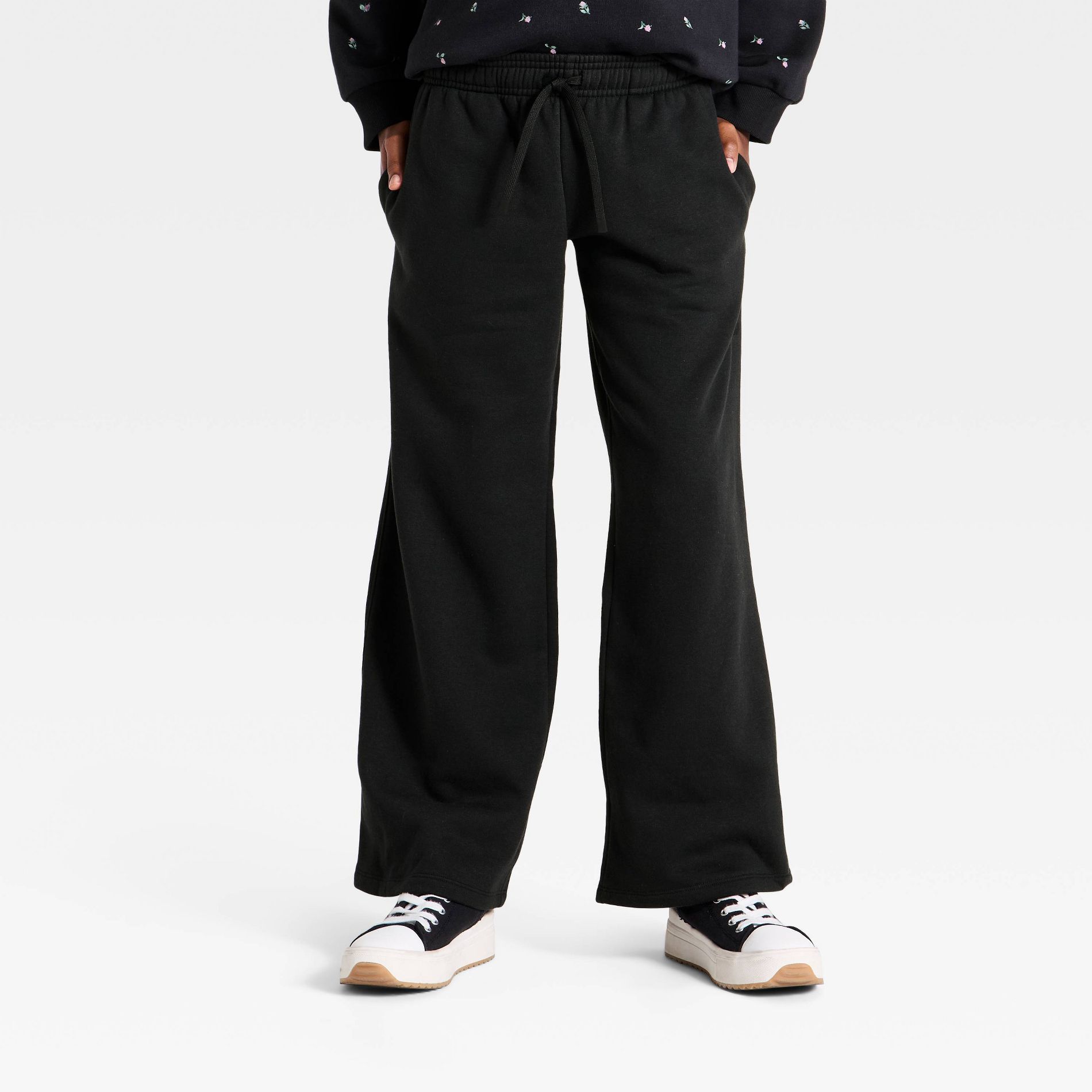 Girls' Active Comfort Fleece Wide Leg Pants - All In Motion™