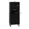 Tempered Glass Door Tall Storage Bookcase with adjustable board, 4 doors MDF painting finished cabinet, White, Living room Bedroom storage - 4 of 4