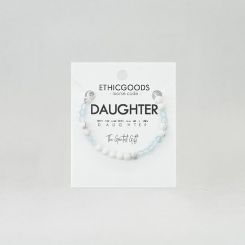 ETHIC GOODS Girl's 4mm Morse Code Bracelet MINI [DAUGHTER] - image 1 of 4