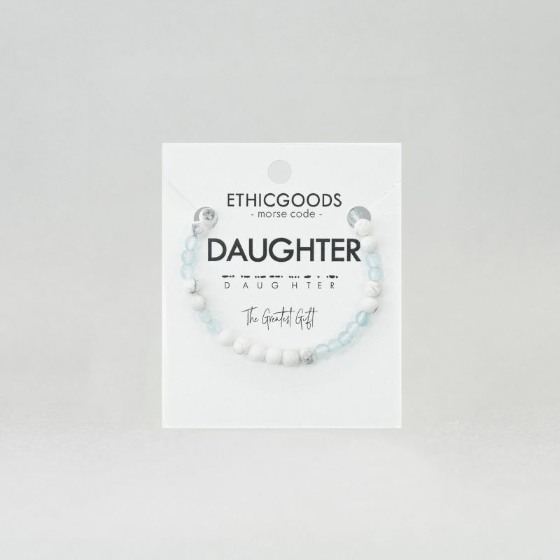 ETHIC GOODS Girl's 4mm Morse Code Bracelet MINI [DAUGHTER], 3 of 4