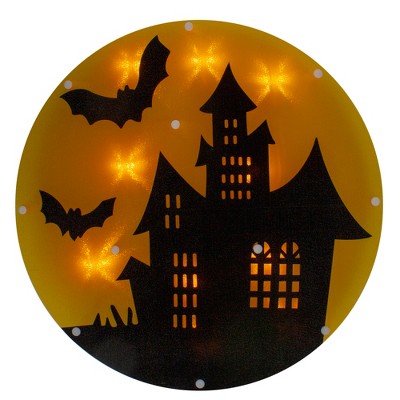 Northlight 13.75" Lighted Haunted House Halloween Window Silhouette