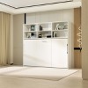 NicBex Twin Size Murphy Bed Wooden Bed Frame Morden Hideaway Wall Bed with 6 Open Shelves for Guest Room, White - 4 of 4