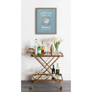 16" x 20" Blake When Life Gives You Lemons Blue Framed Printed Glass by the Creative Bunch Studio Gray - Kate & Laurel All Things Decor - 1 of 4