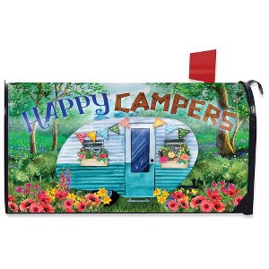 Spring Happy Campers Floral Magnetic Mailbox Cover Standard Briarwood Lane - 1 of 3