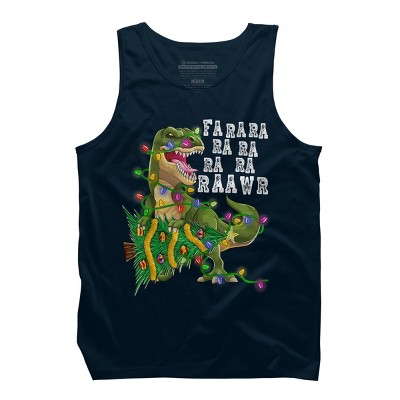 Men's Design By Humans Dinosaur Christmas By NekoShop Tank Top