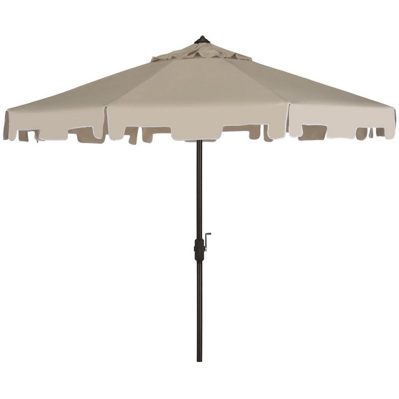 UV Resistant Zimmerman 9 Ft Crank Market Push Button Tilt Patio Outdoor Umbrella With Flap  - Safavieh, 1 of 2