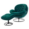 CAVINAS Velvet Upholstered Accent Chair with Black Base and Ottoman,Modern Upholstered Chair and Ottoman Sets for Living Room - 4 of 4