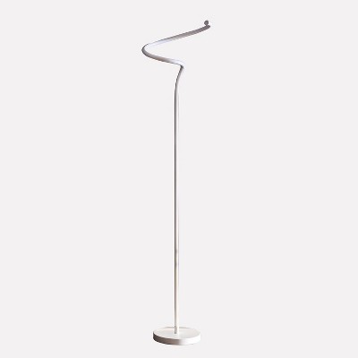 50.75" Modern Metal Spiral Floor Lamp (Includes LED Light Bulb) Silver - Ore International